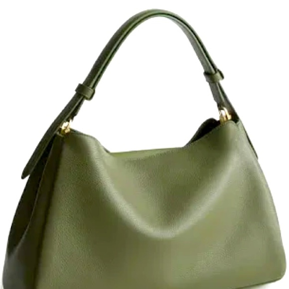 NWOT- Vera Bradley Green Bronze Leather “Frazier” Shoulder Bag. Never us…